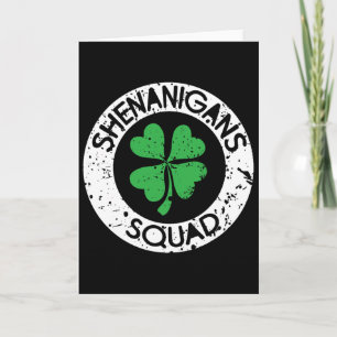 Tarjeta Equipo de travesuras divertido día de San Patricio