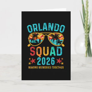 Tarjeta Equipo de Vacaciones en Orlando 2026 Familia con E