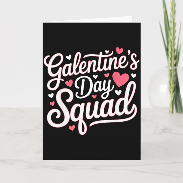 Tarjeta Equipo del Día de Galentines para Amigas Festivas  (Anverso)