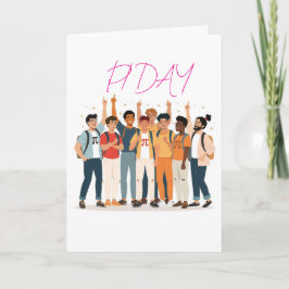 Tarjeta Equipo del Día de Pi - Ilustración para Amantes de