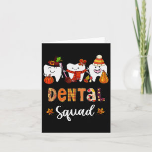 Tarjeta Equipo Dental Calabaza Hojas de Otoño Diente Denti