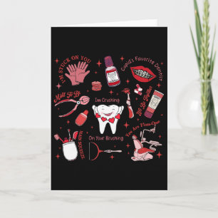 Tarjeta Equipo dental de dientes lindos tripulación día de