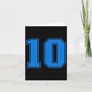 Tarjeta Equipo deportivo azul uni número #10 tri-mezcla pr