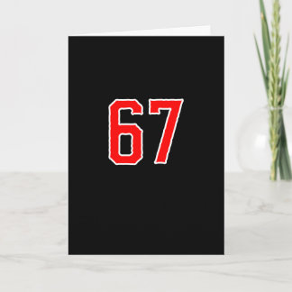 Tarjeta Equipo Deportivo Blanco Rojo Número #67 Swea