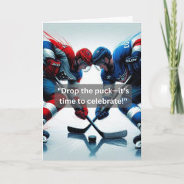 Tarjeta Equipo divertido de hockey sobre hielo