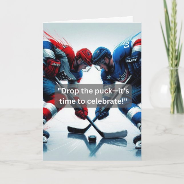 Tarjeta Equipo divertido de hockey sobre hielo (Anverso)