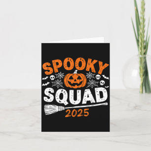 Tarjeta Equipo Espeluznante 2025 Halloween Familiar Combin