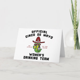 Tarjeta Equipo femenino de bebida Cinco de Mayo