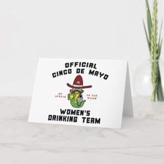Tarjeta Equipo femenino de bebida Cinco de Mayo