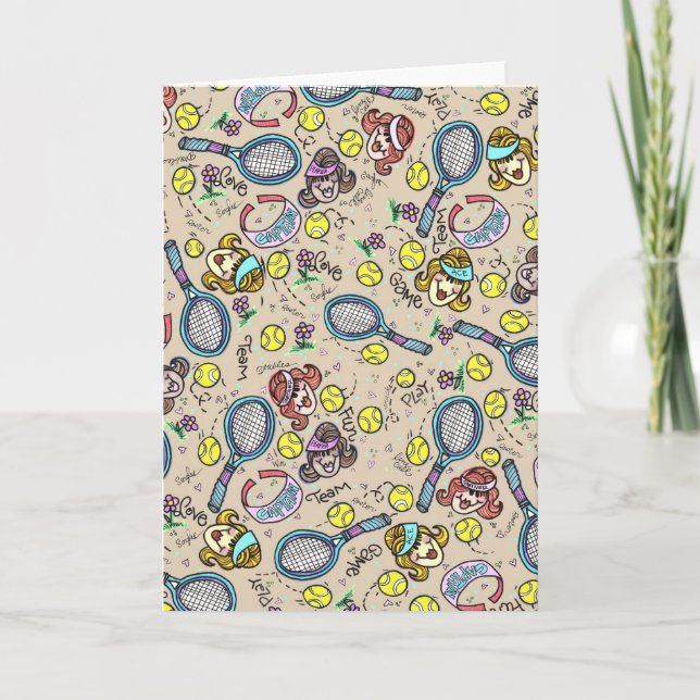 Tarjeta Equipo galones del tenis con el sobre (Anverso)