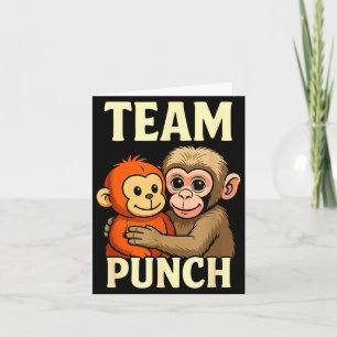Tarjeta Equipo golpea meme de mono bebé y juguete de peluc