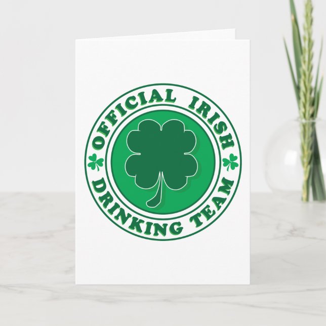 Tarjeta Equipo irlandés de bebidas/Día de San Patricio (Anverso)