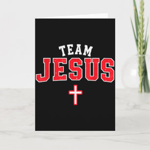 Tarjeta Equipo Jesús - Emblema divertido de la cruz cristi