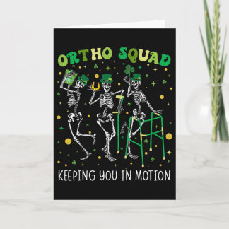 Tarjeta Equipo ortodoxo esqueletos bailando St Patricks or