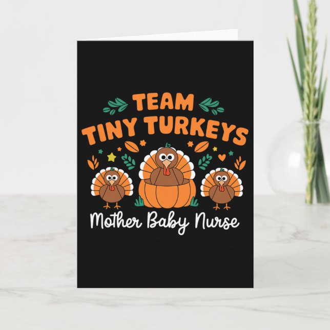 Tarjeta Equipo Pequeños Pavos Nicu Madre Byby Feliz Día de (Anverso)