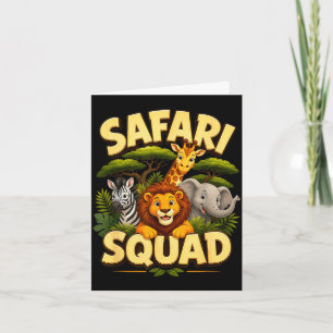 Tarjeta Equipo safari diseño tripulación animales de la ju