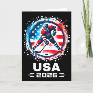 Tarjeta Equipo Usa 2026 Hockey Bandera Americana Mujeres H