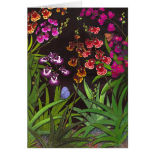 Tarjeta equitante de las orquídeas de Oncidium
