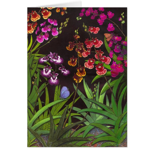 Tarjeta equitante de las orquídeas de Oncidium (Frente)
