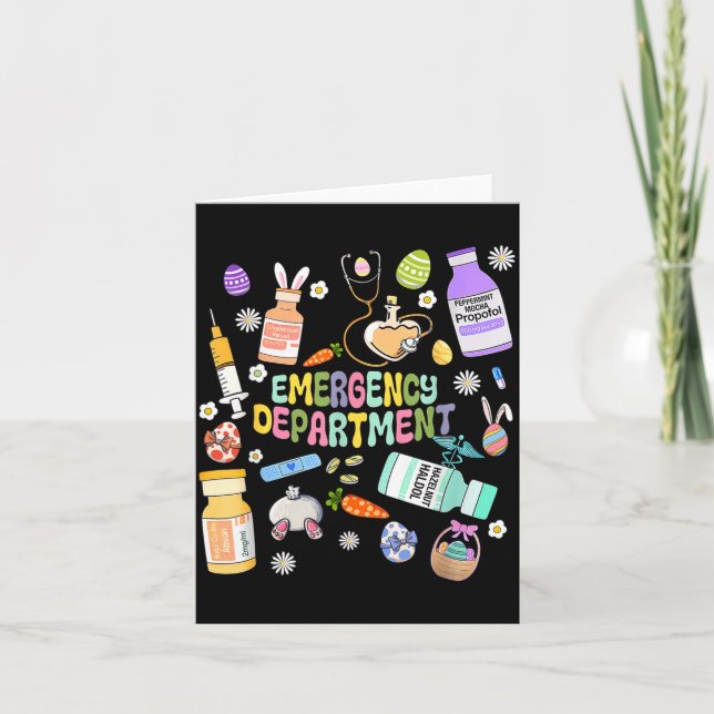 Tarjeta Er Easter Nurse Crew Easter Day Emergency Room Nur (Anverso)