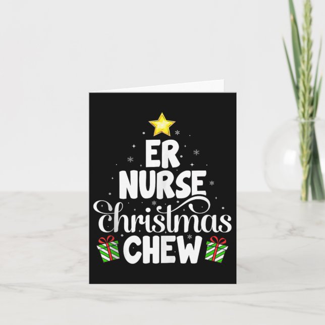 Tarjeta Er Nurse Christmas Crew Funny Nursing Medical Nurs (Anverso)