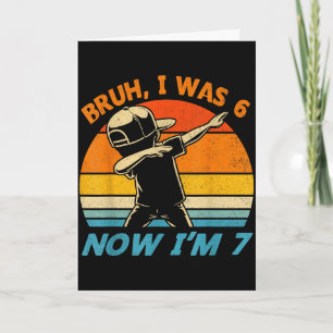 Tarjeta Era de 6 7 años cumpleaños 7º 67 dabbing niños chi