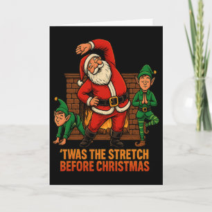 Tarjeta Era El Estiramiento Antes De La Navidad Yoga Santa