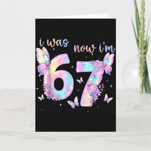 Tarjeta Era niña de cumpleaños 6 7 mariposa cumpleaños 7º