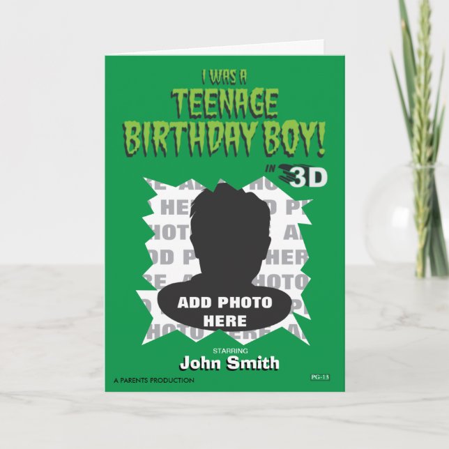 Tarjeta ¡Era Un Niño De Cumpleaños Adolescente! (Anverso)