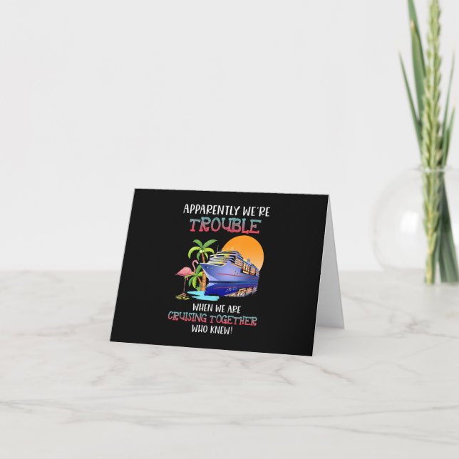 Tarjeta Eramos Problemas Cuando Navegamos Juntos Flamingo (Anverso)