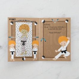 Tarjeta Eres A-Maze-ing Ginger Boys Karate Cumpleaños