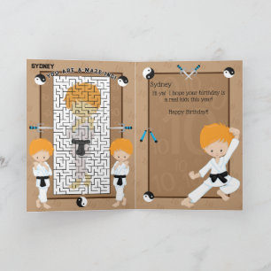 Tarjeta Eres A-Maze-ing Ginger Boys Karate Cumpleaños