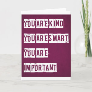 Tarjeta Eres Amable, Inteligente, Importante
