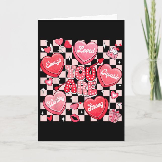 Tarjeta Eres Amado Digno Corazón Caramelo Maestro Va (Anverso)