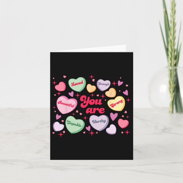 Tarjeta Eres Amado Digno Corazón De Caramelo Maestro Va (Anverso)