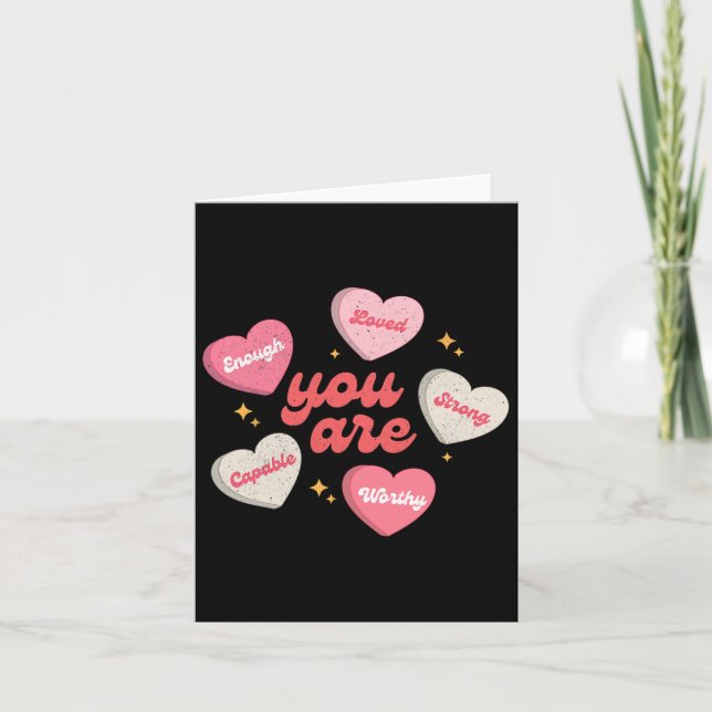 Tarjeta Eres Amado Digno de Amor Corazón de Caramelo Profe (Anverso)