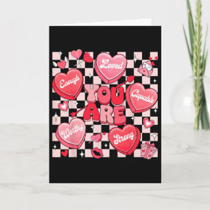 Tarjeta Eres Amado Digno Suficiente Corazón Caramelo Profe