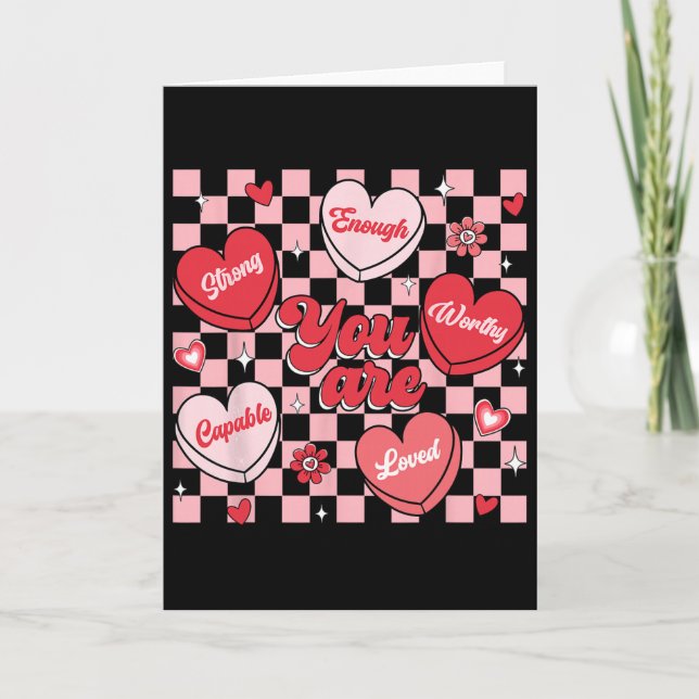 Tarjeta Eres Amado Digno Suficiente Corazón De Caramelo Pr (Anverso)