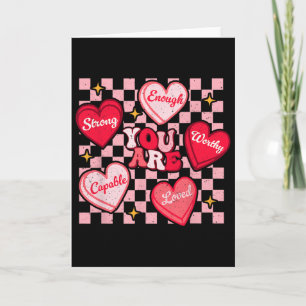 Tarjeta Eres Amado Digno Suficiente Corazón De Caramelo Pr