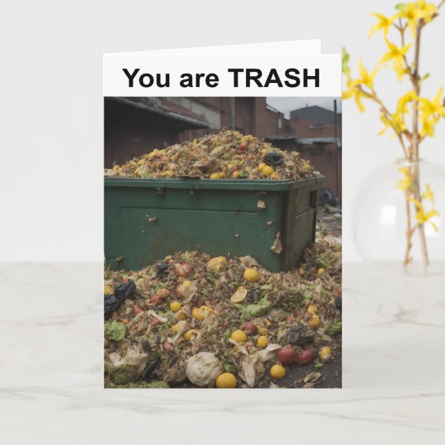 Tarjeta Eres BASURA. (flor amarilla)