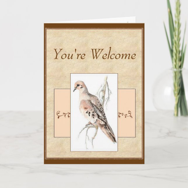 Tarjeta Eres bienvenido Dove de duelo, Turtle Dove  (Anverso)
