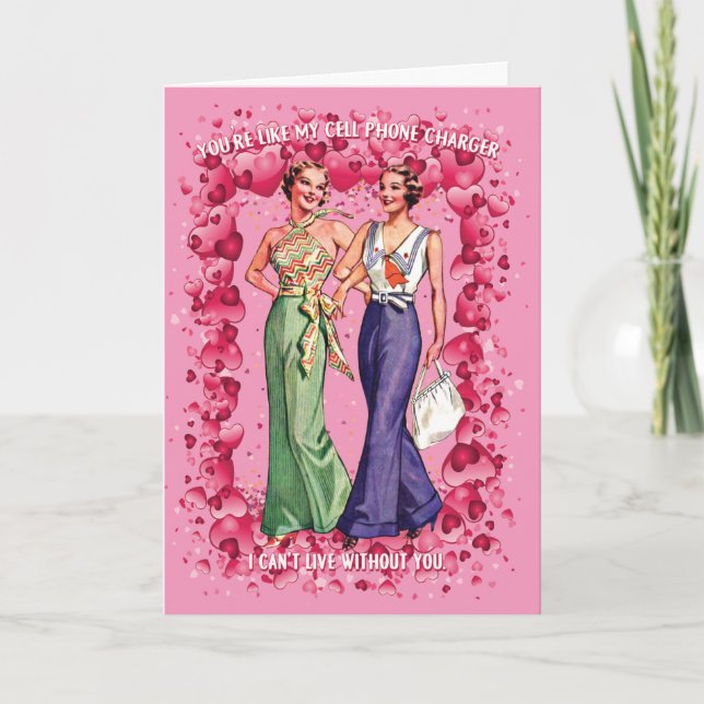 Tarjeta Eres como el cargador de mi celular, San Valentín  (Anverso)