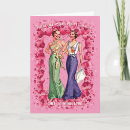 Tarjeta Eres como mi cargador de celular LGBTQ Valentine