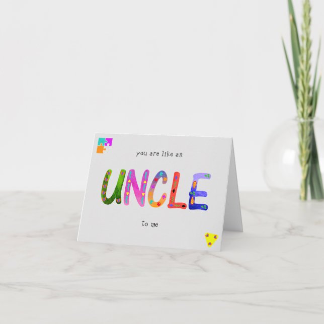 Tarjeta Eres como un TÍO para mí Feliz Cumpleaños (Anverso)