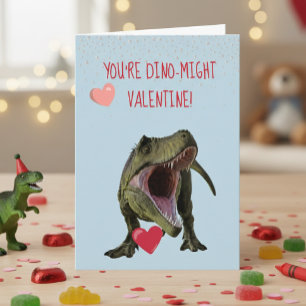 Tarjeta Eres Dino-Might Valentine T-rex Dinosaur