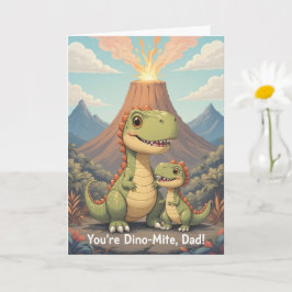 Tarjeta Eres Dino Mite Papá Cute Volcán Dinosaurio Día del