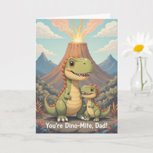 Tarjeta Eres Dino Mite Papá Cute Volcán Dinosaurio Día del