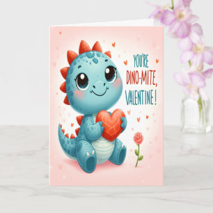 Tarjeta Eres Dinomita San Valentín Amor de Dinosaurio Ador