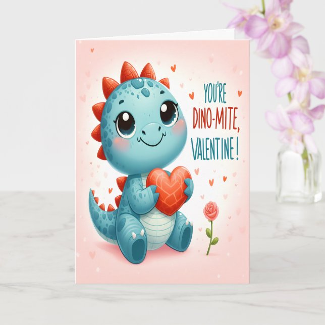 Tarjeta Eres Dinomita San Valentín Amor Dinosaurio Lindo  (Orquídea)