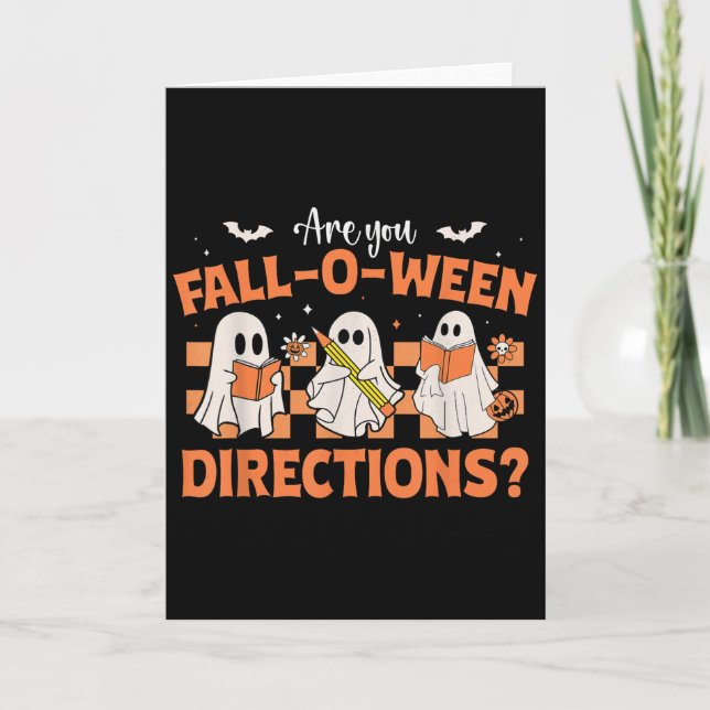 Tarjeta ¿Eres divertido profesor de direcciones Fall-o-wee (Anverso)
